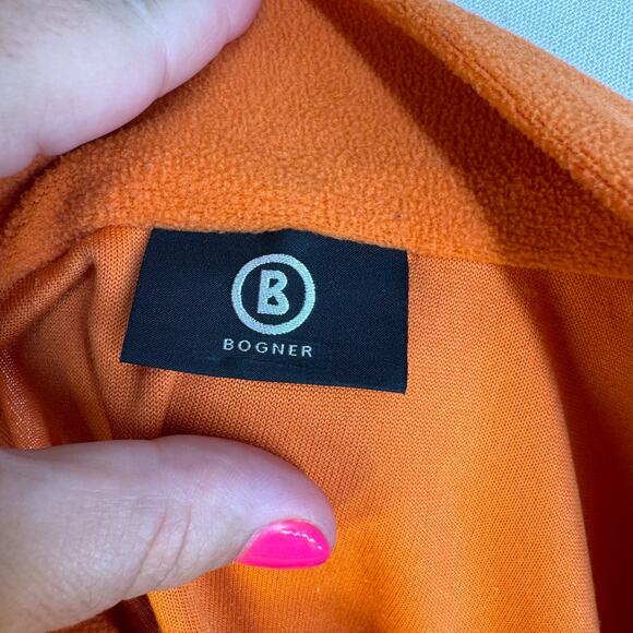Bogner Womens Orange Fall Quarter Zip Pullover Fleece Sweatshirt Skiwear Med - Picture 8 of 12